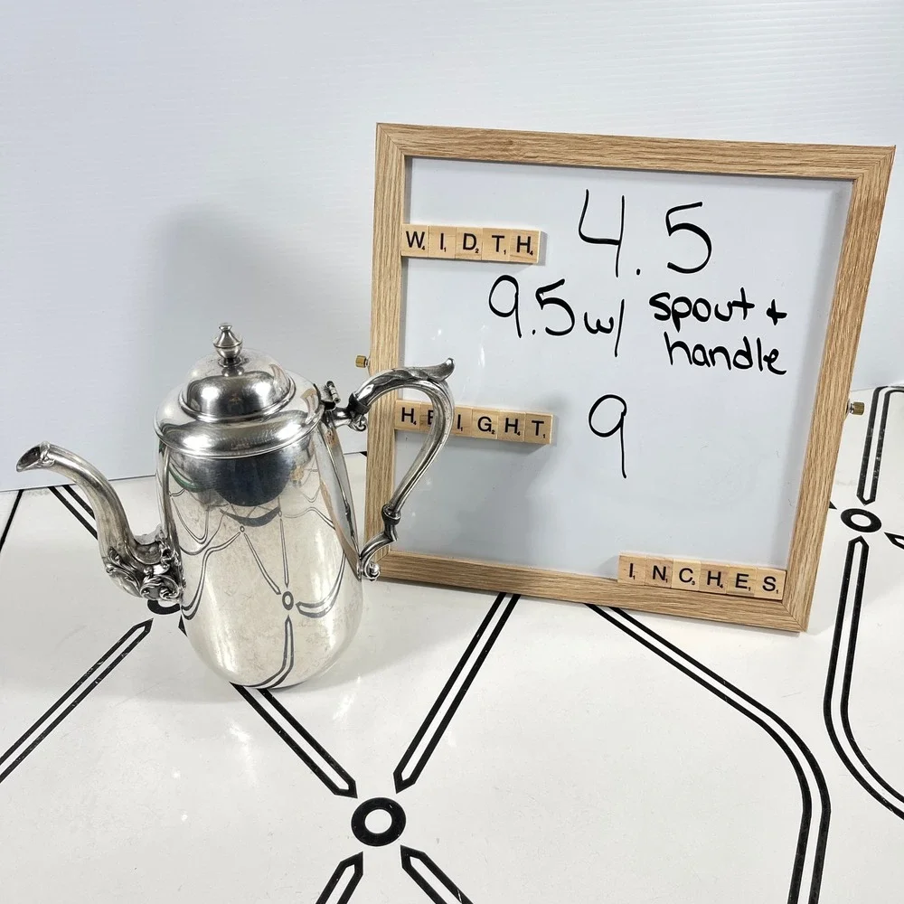 Sheridan‎ Silver Plate Coffee Pot Etched Swag Scroll Spout English FPS